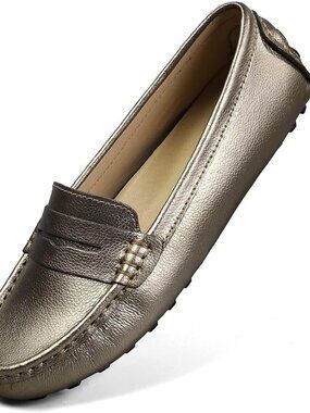 Women's Classic Comfort Leather Penny Loafers Casual Slip-Ons Lightweight Walkin